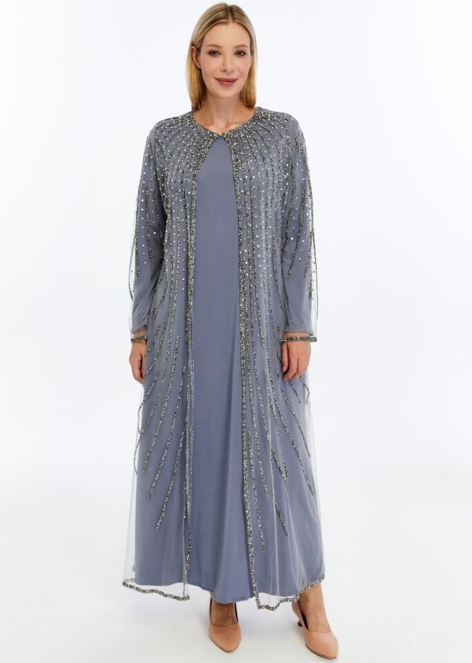 21302-BETÜL 2'Lİ TAKIM TAŞLI ABAYA