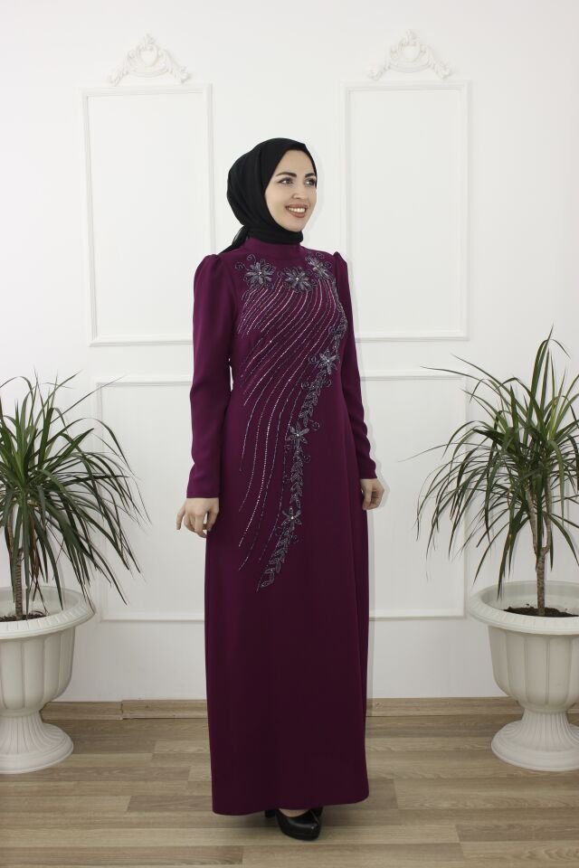 2217 - ASUDE KALEM TAŞLI KREP TESETTÜR ABİYE