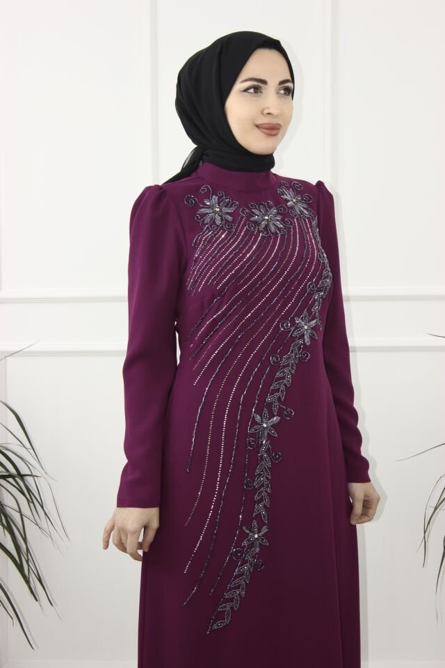 2217 - ASUDE KALEM TAŞLI KREP TESETTÜR ABİYE