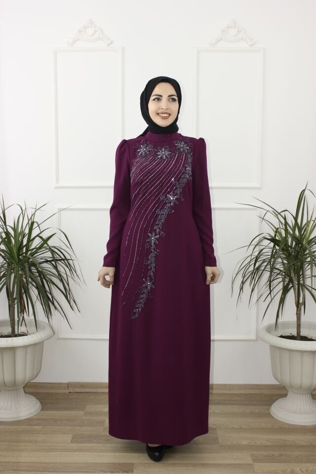 2217 - ASUDE KALEM TAŞLI KREP TESETTÜR ABİYE