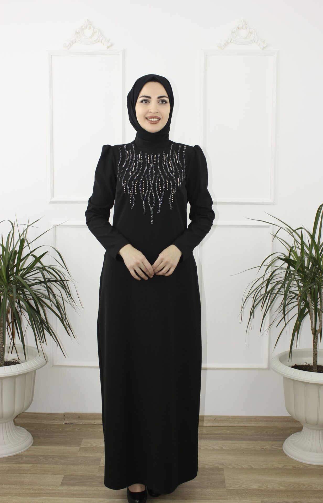 2243 - DENİZ KALEM TAŞLI DOUBLE TESETTÜR ABİYE