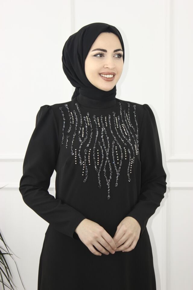 2243 - DENİZ KALEM TAŞLI DOUBLE TESETTÜR ABİYE