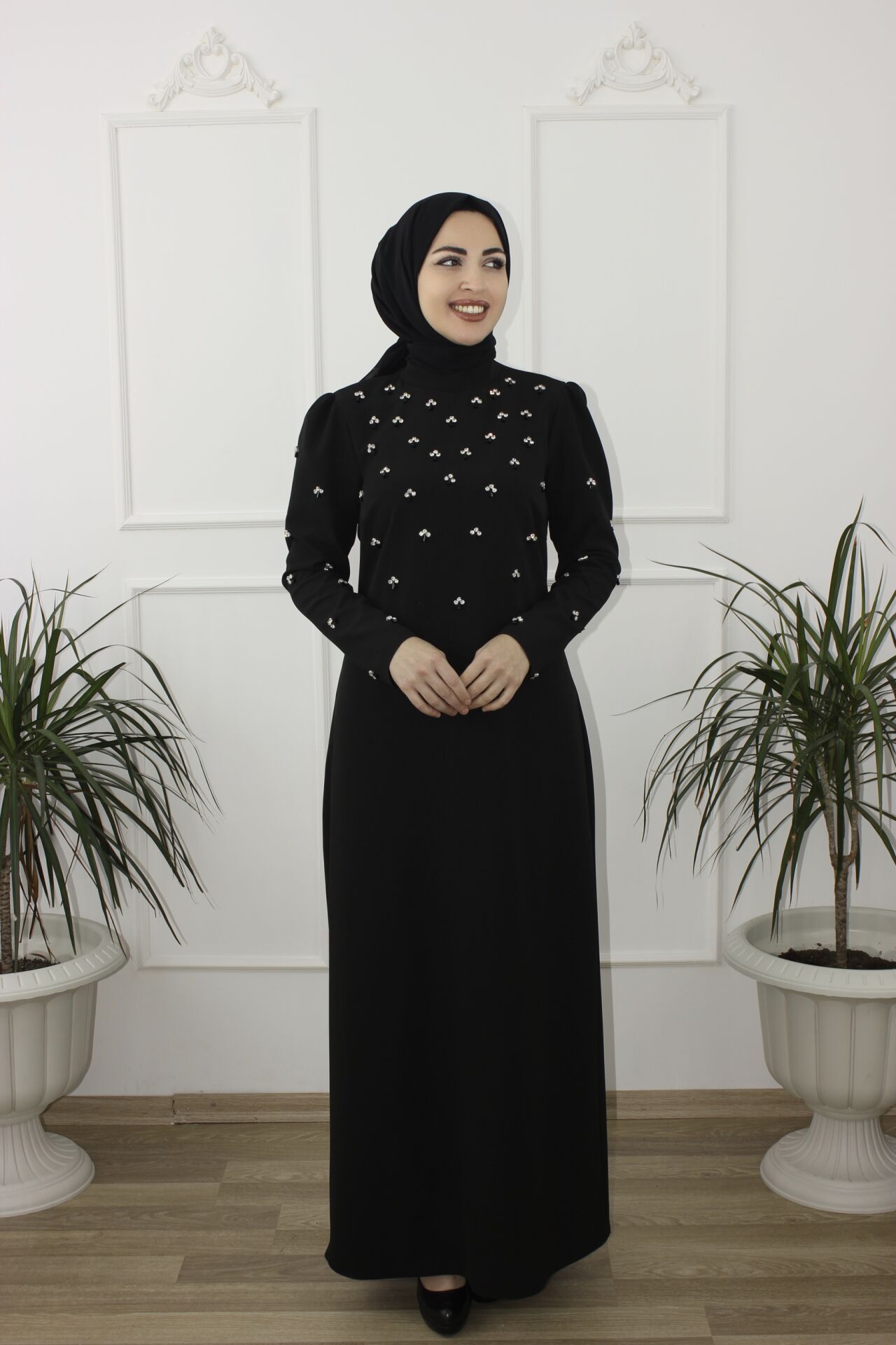 2246 - ÇİĞDEM KALEM TAŞLI KREP TESETTÜR ABİYE