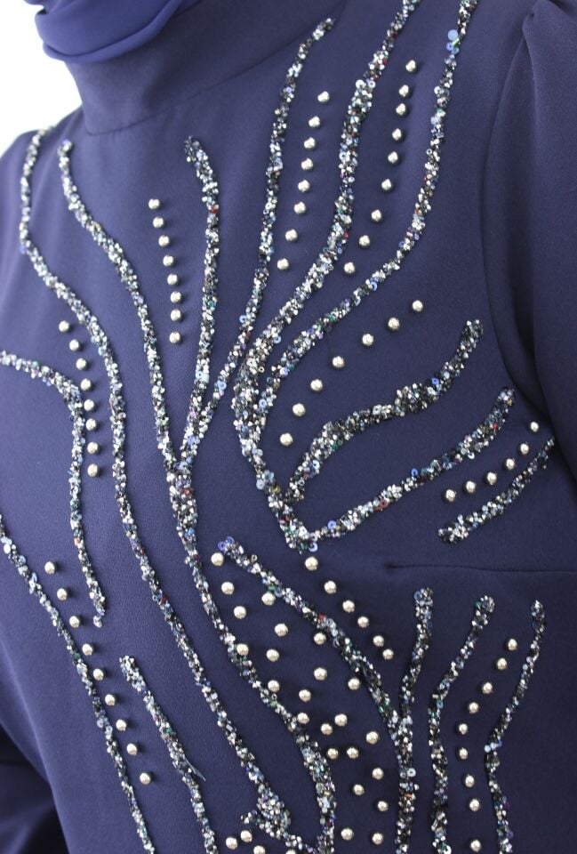 2244 - MELİSA KALEM TAŞLI DOUBLE TESETTÜR ABİYE