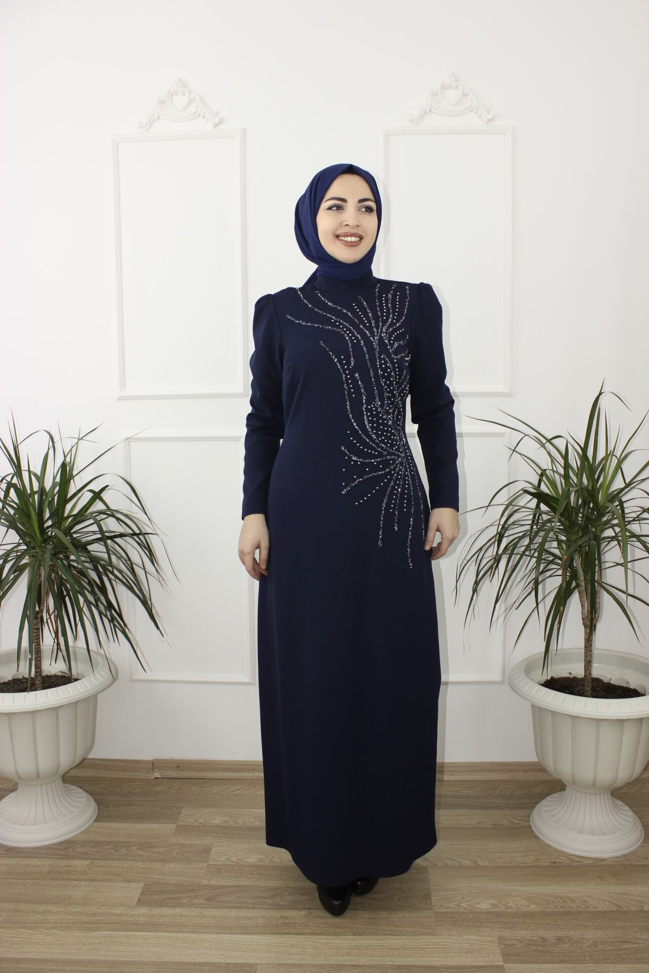 2244 - MELİSA KALEM TAŞLI DOUBLE TESETTÜR ABİYE