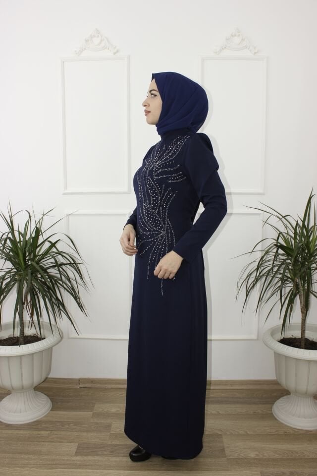 2244 - MELİSA KALEM TAŞLI DOUBLE TESETTÜR ABİYE