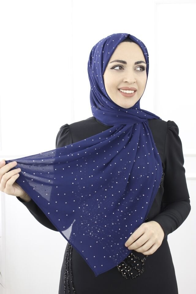 21409 - ÇİSİL ŞİFON TAŞLI ŞAL