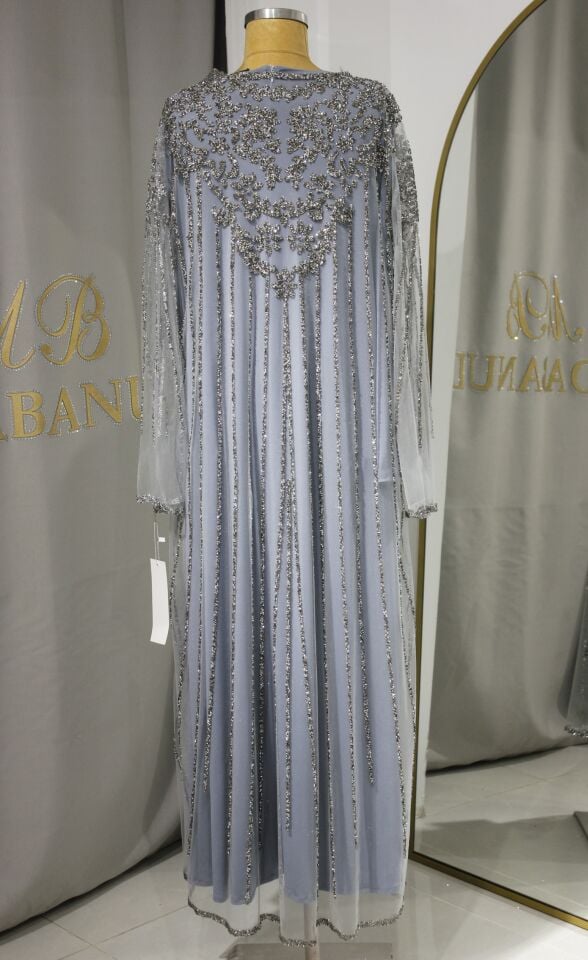 21301-WİLMA 2'Lİ TAKIM TAŞLI ABAYA