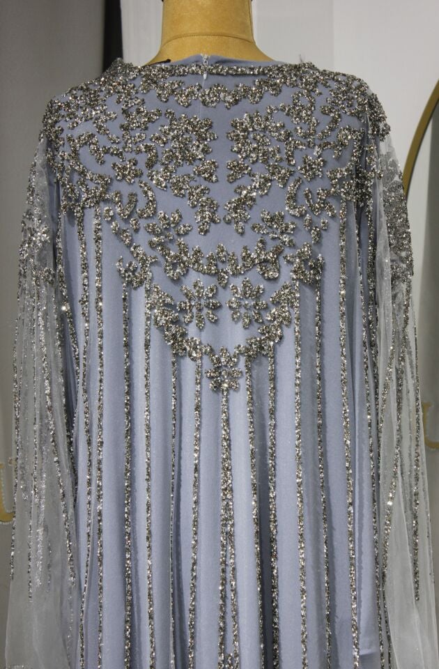 21301-WİLMA 2'Lİ TAKIM TAŞLI ABAYA