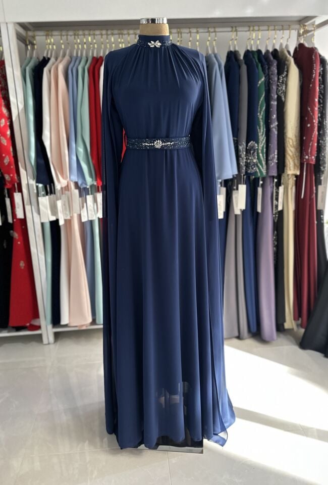 ESİN PELERİN KOL ŞİFON ELBİSE