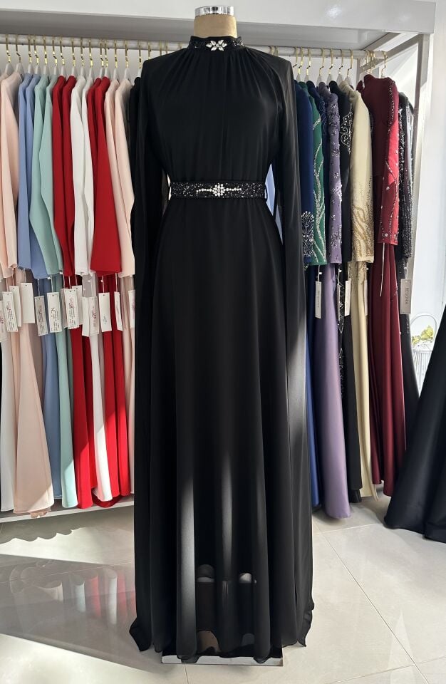 ESİN PELERİN KOL ŞİFON ELBİSE