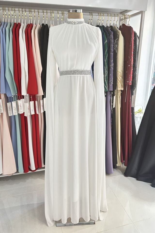 ESİN PELERİN KOL ŞİFON ELBİSE