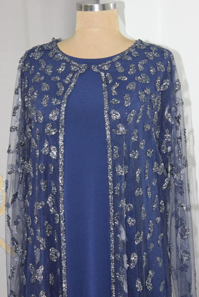 21303-PERLA 2'Lİ TAKIM TAŞLI ABAYA